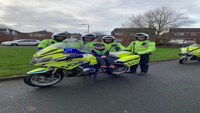 County Durham boy gets a heartwarming surprise from cops; gets to lead them on his electric police bike
